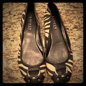 Ralph Lauren Black Zebra Flats